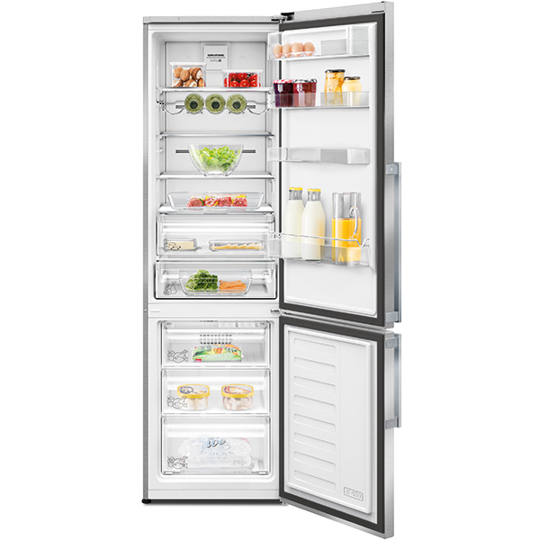 Combina frigorifica GRUNDIG GKN 16220 X, Duo-Cooling No Frost, 354 l, H 201 cm, Clasa A++, inox