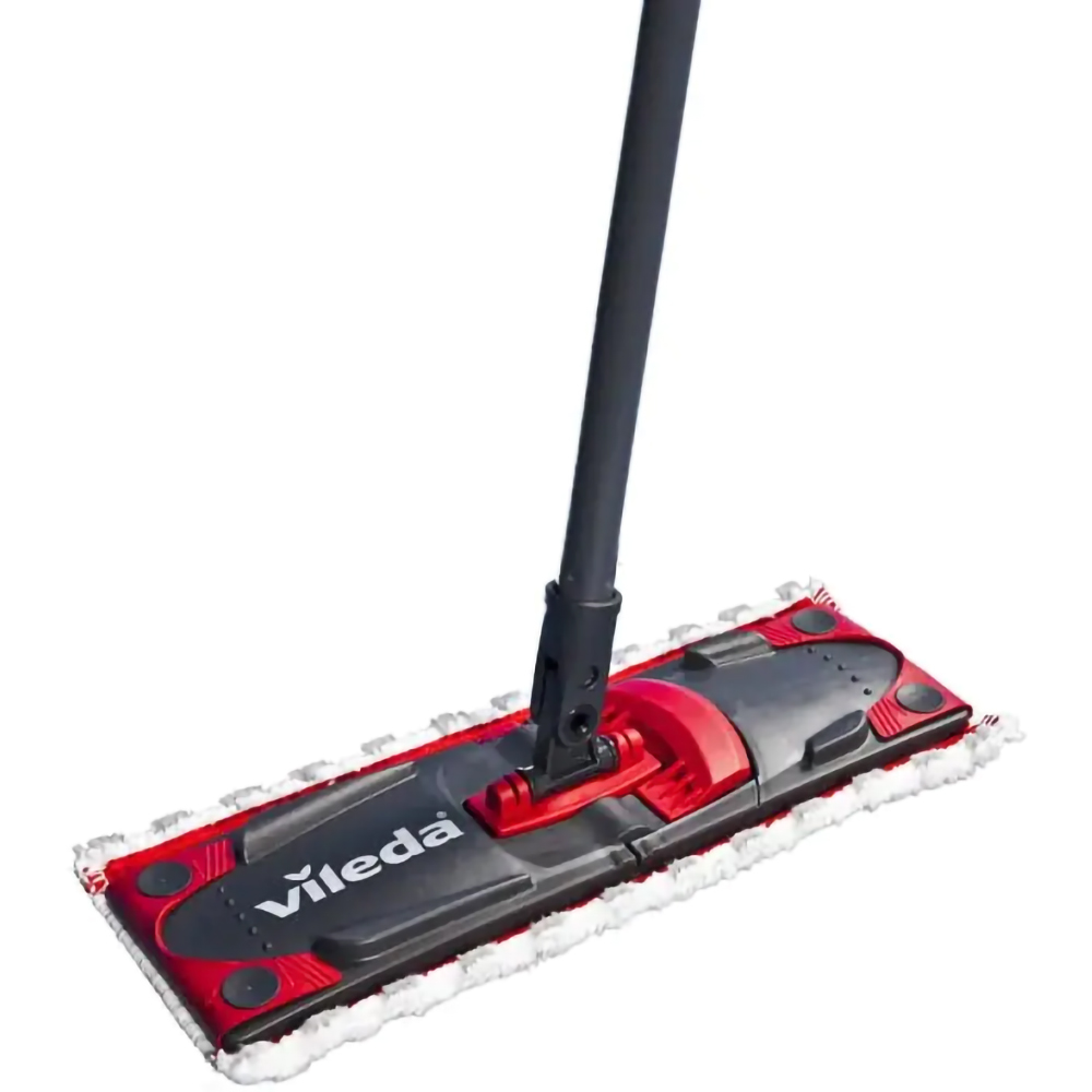 Mop plat VILEDA Ultramax 2in1, maner telescopic, rosu