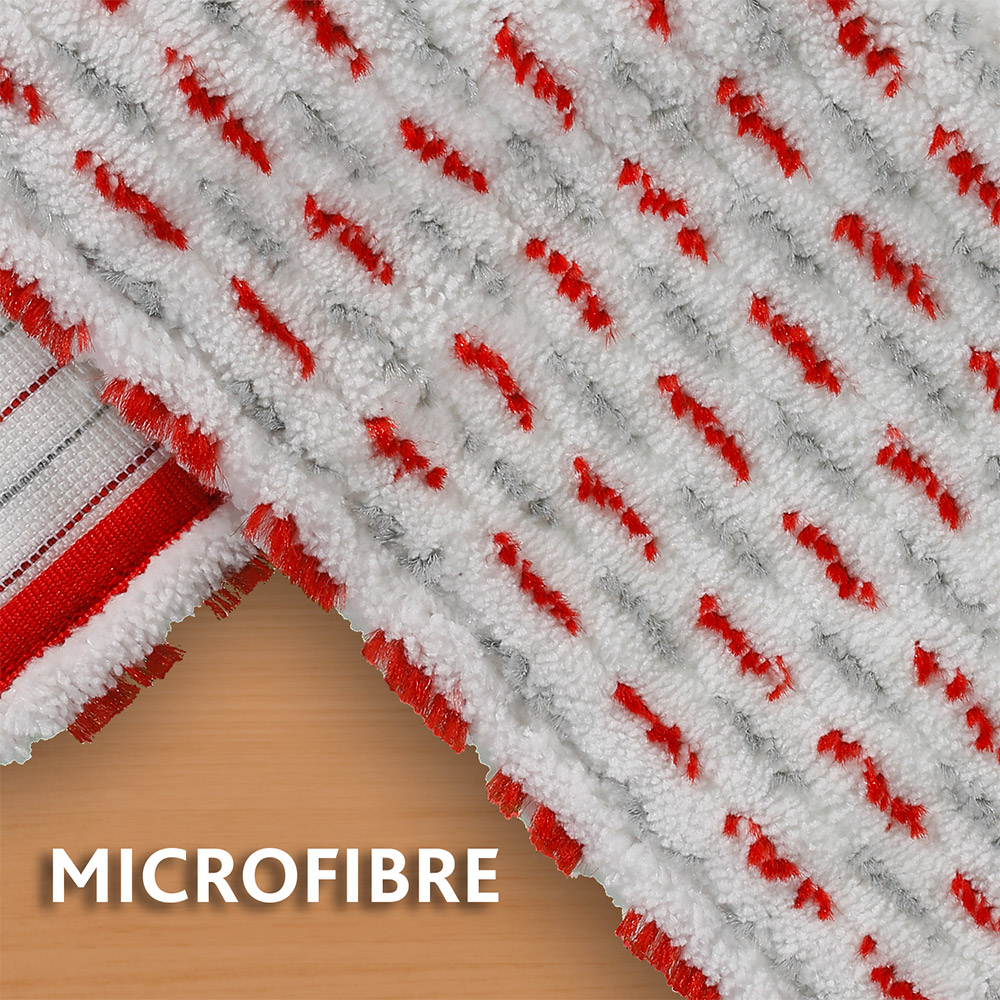 Rezerva mop plat VILEDA Ultramax 2in1, microfibra, alb-rosu