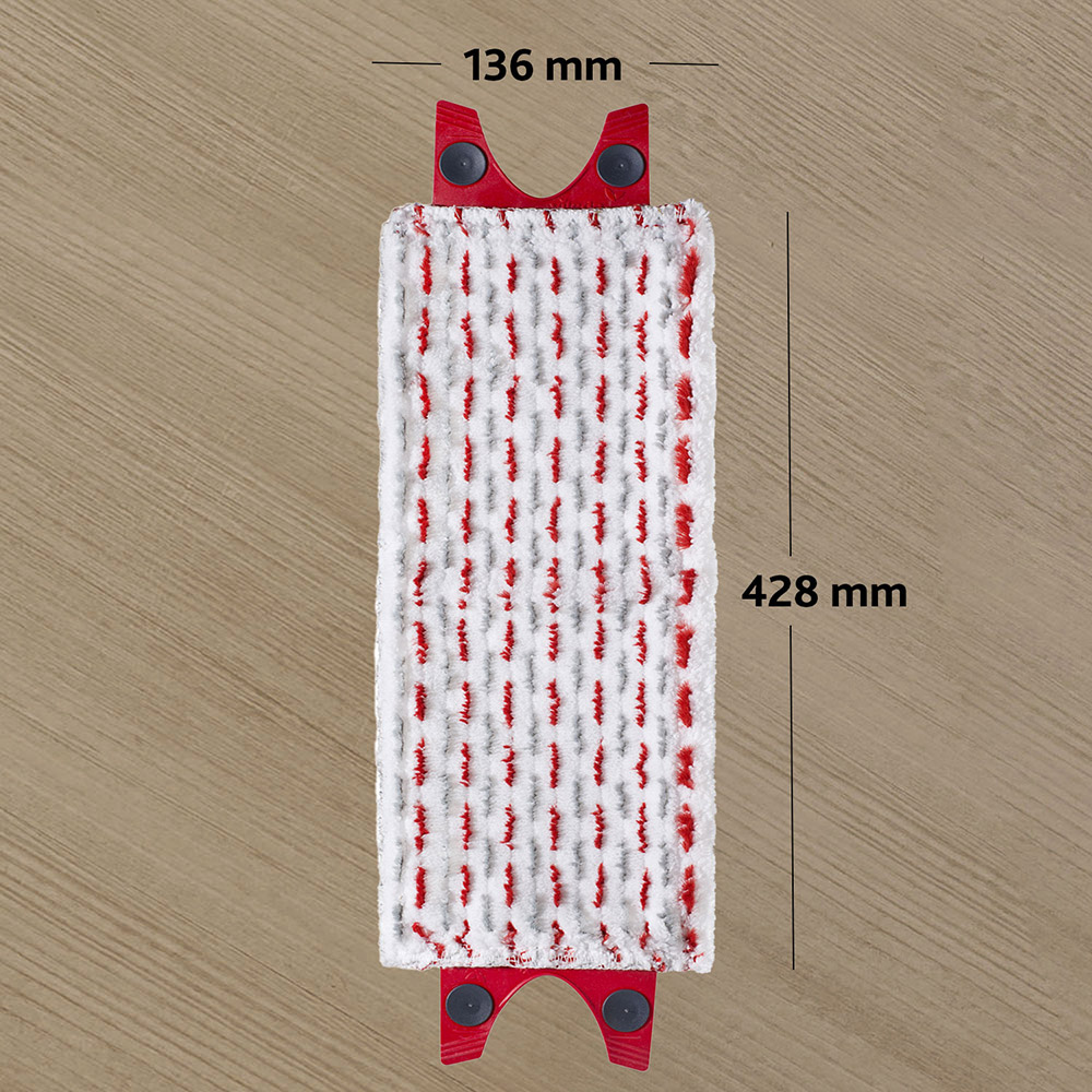 Rezerva mop plat VILEDA Ultramax 2in1, microfibra, alb-rosu
