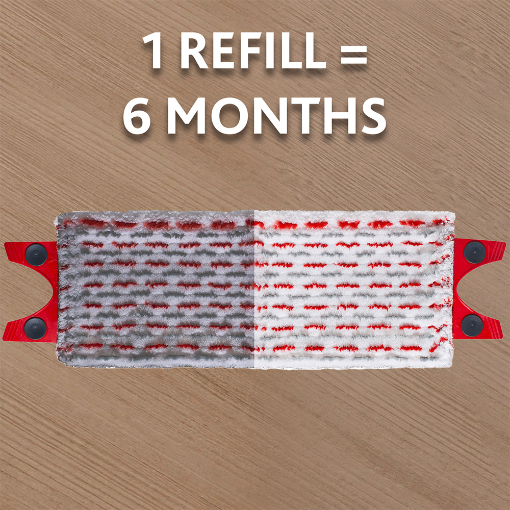 Rezerva mop plat VILEDA Ultramax 2in1, microfibra, alb-rosu