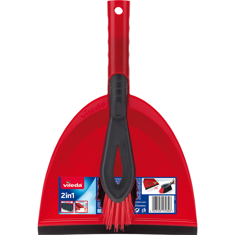 Set faras + perie VILEDA 46094, rosu