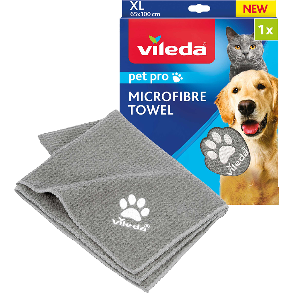 Prosop microfibra VILEDA Pet Pro XL, 65 x 100 cm, gri