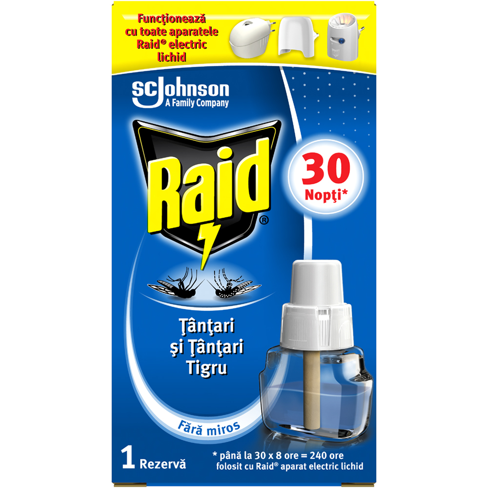 Rezerva aparat electric anti-tantari RAID, 30 nopti, 21 ml