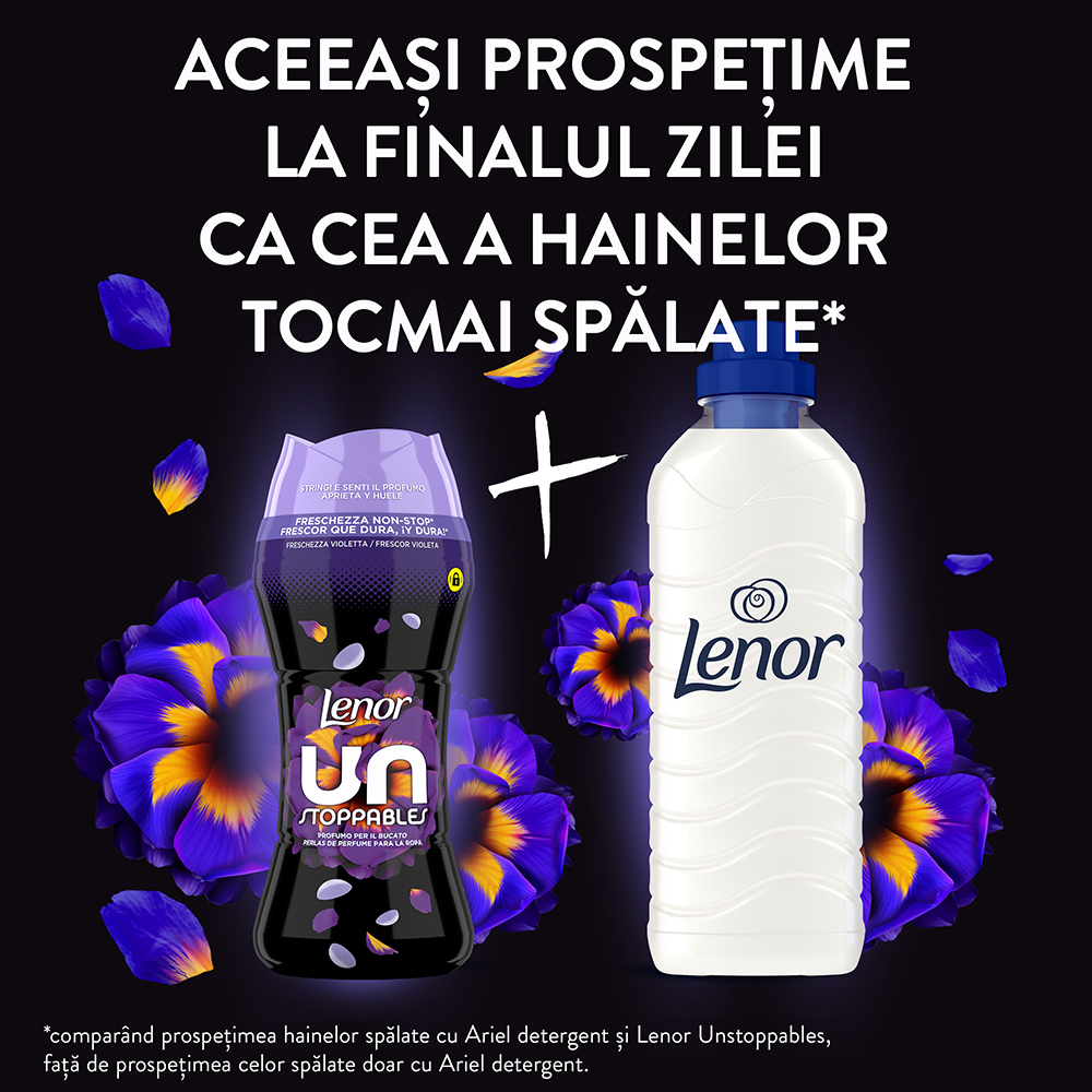 Perle parfumate LENOR Unstoppables, Violet Fresh, 270 g, 22 spalari