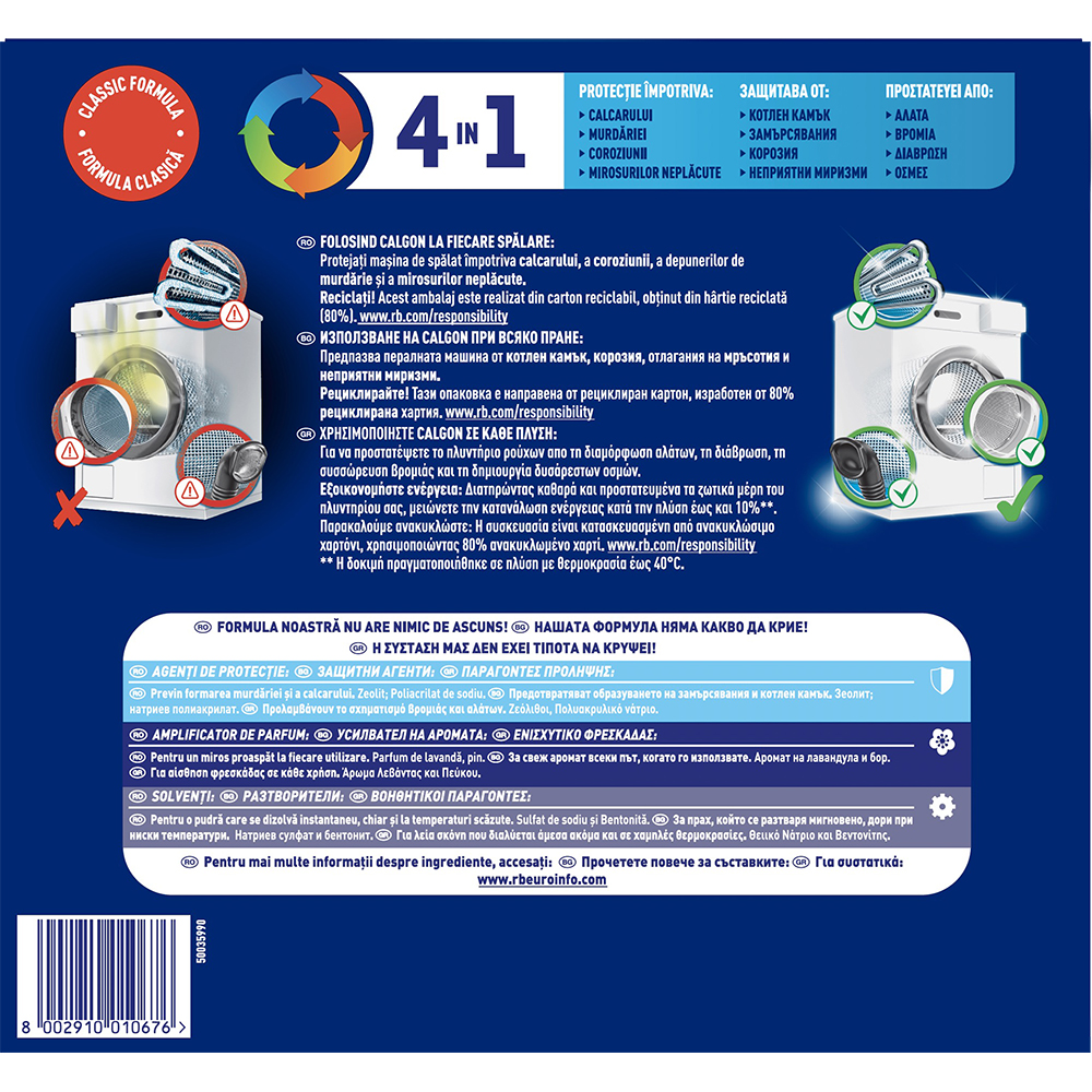 Pudra anticalcar CALGON, 2 kg