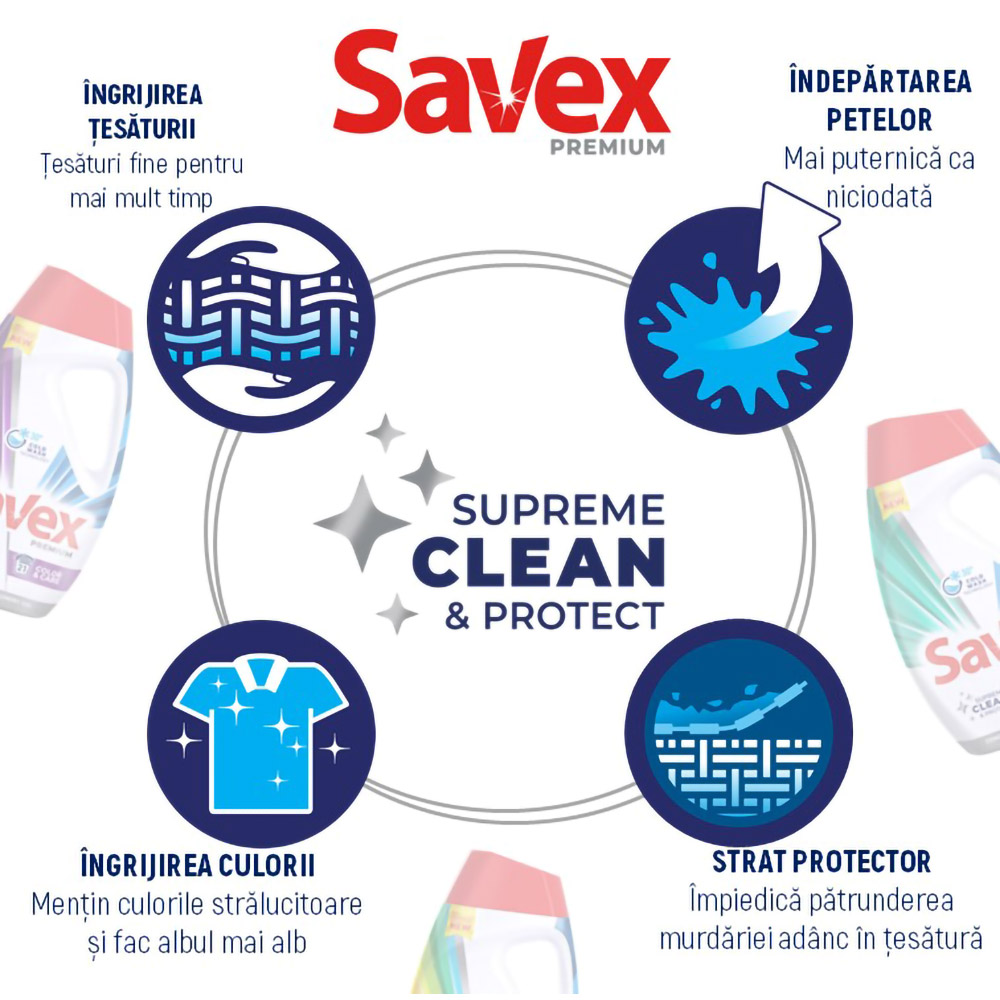 Detergent lichid SAVEX Premium Color, 2.7 l, 60 spalari