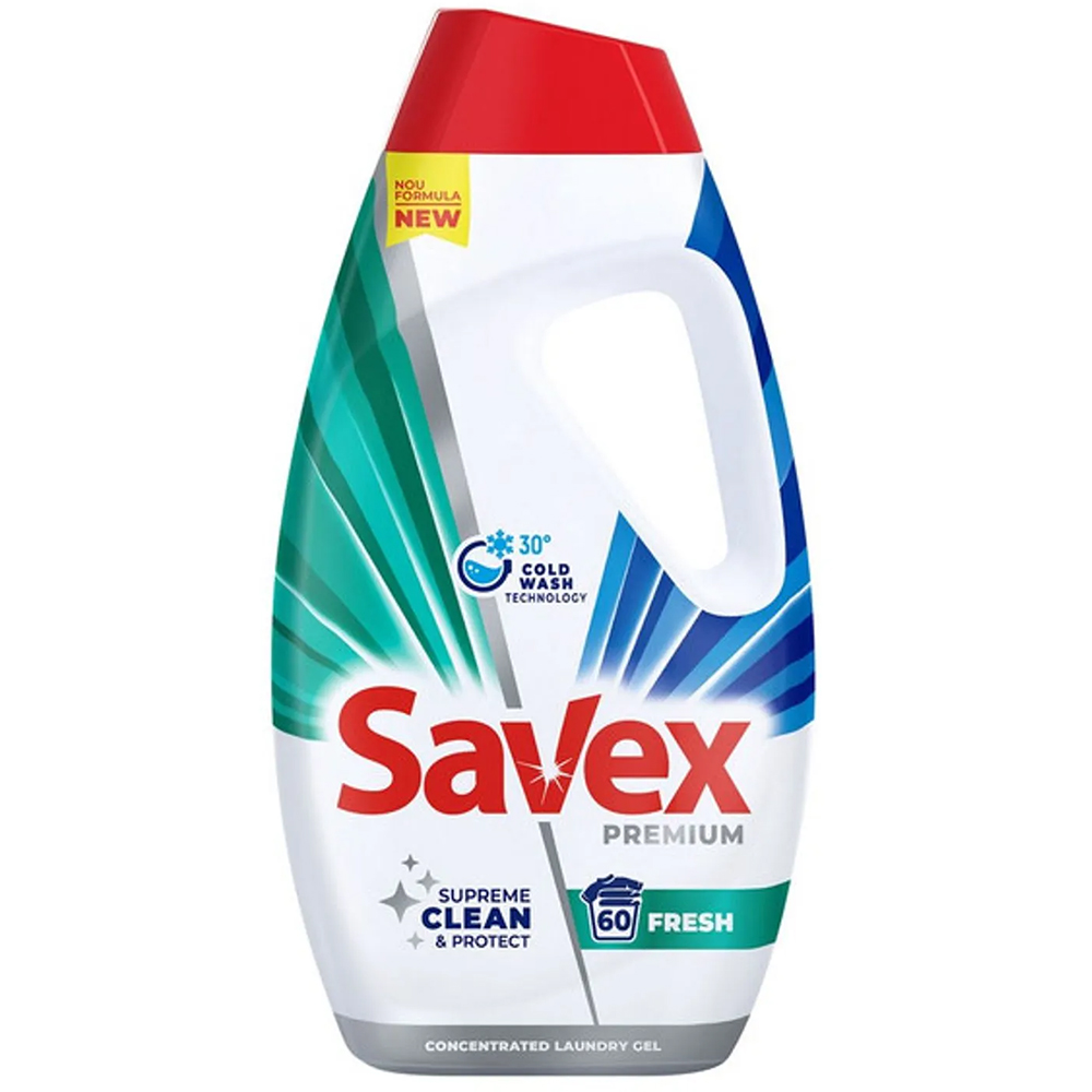 Detergent lichid SAVEX Premium Fresh, 2.7 l, 60 spalari