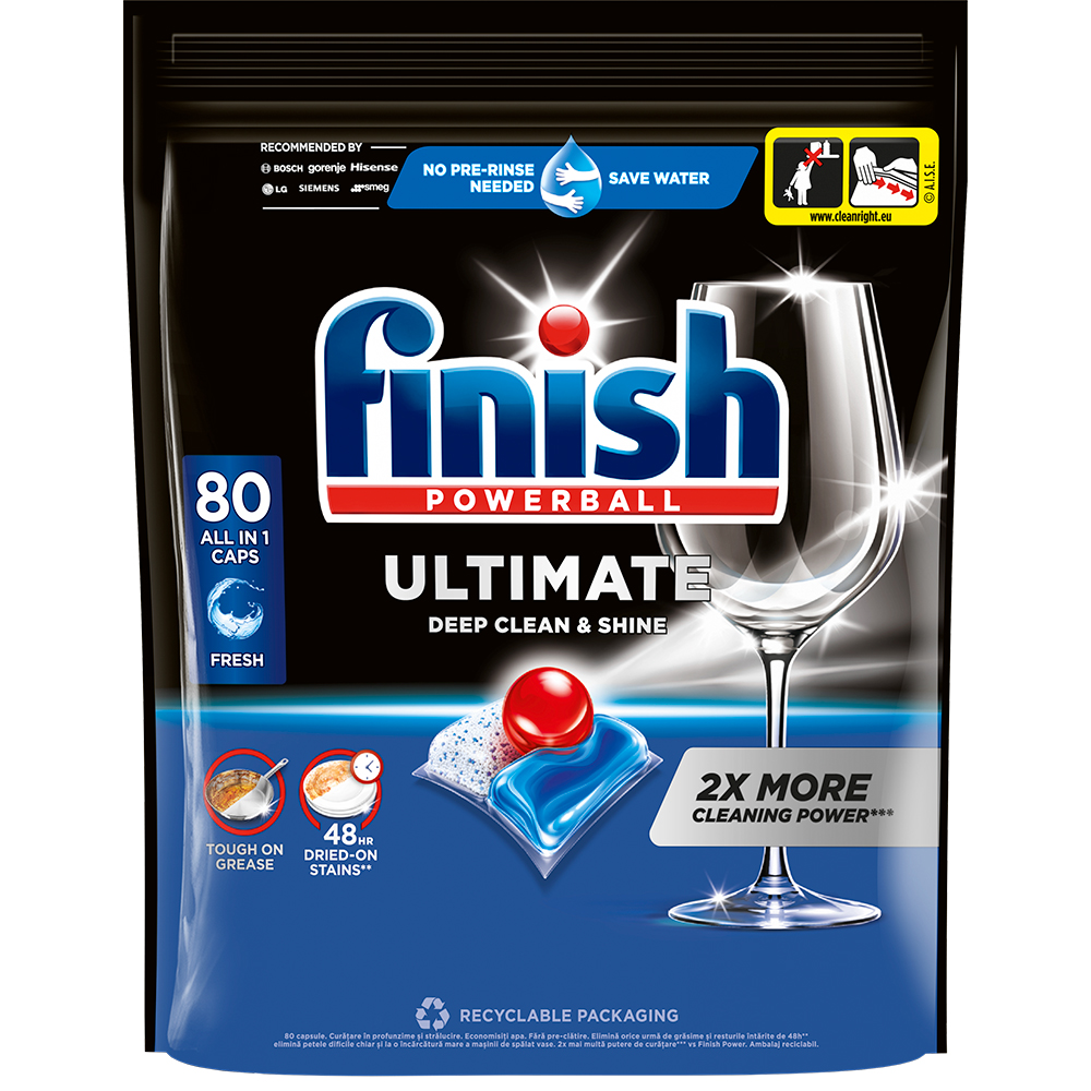 Detergent capsule FINISH Ultimate pentru masina de spalat vase, 80 spalari