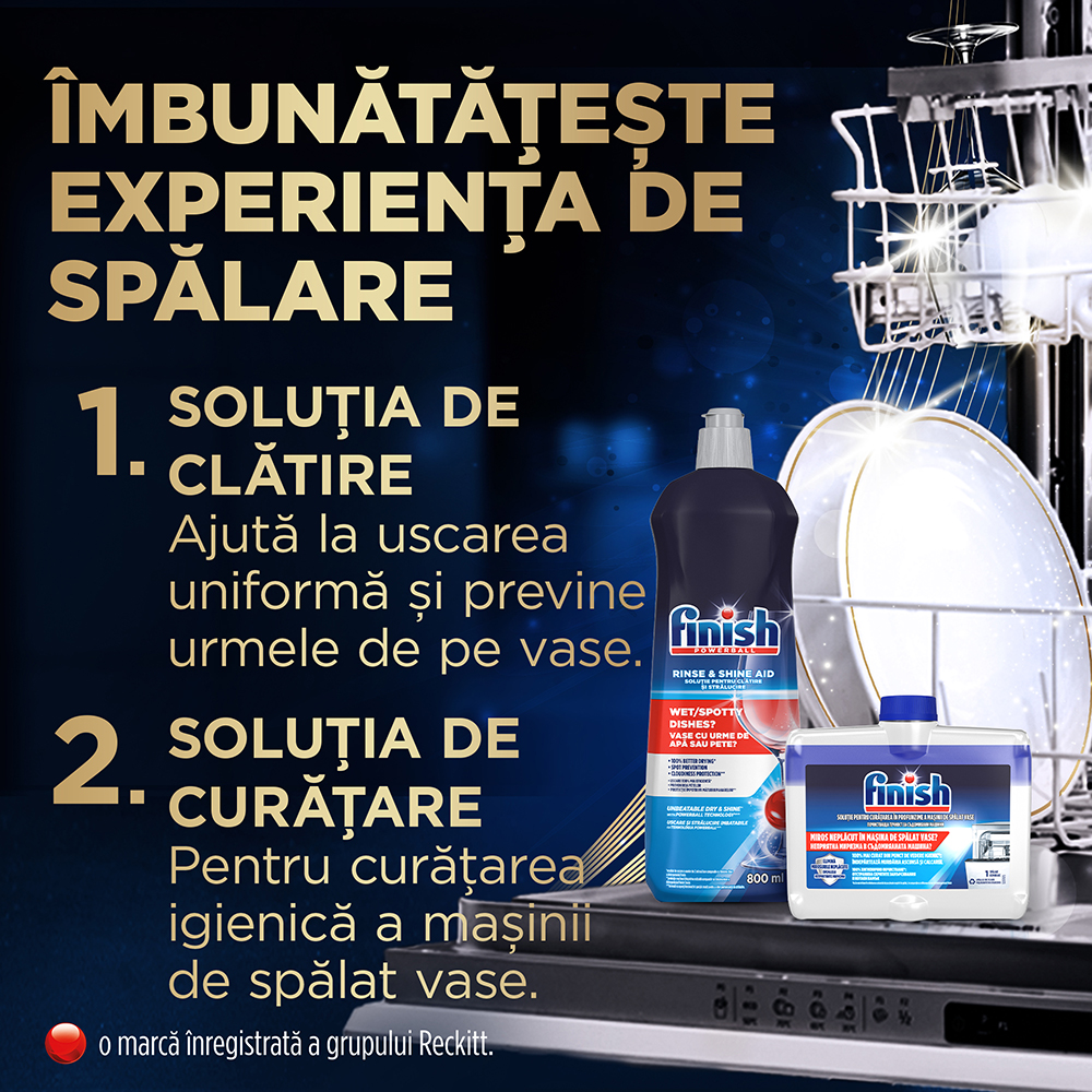 Detergent pentru masina de spalat vase FINISH Ultimate Plus Lemon, 72 capsule