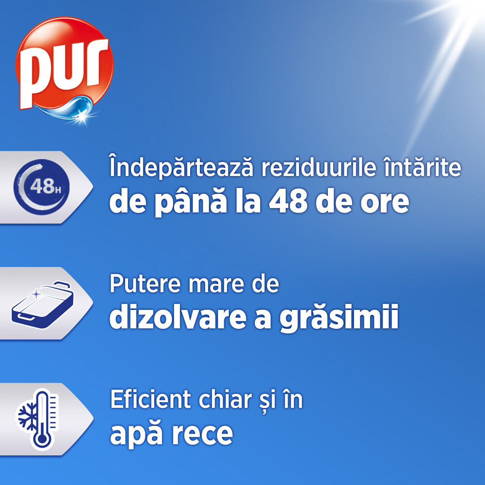 Detergent de vase PUR Power 5+ Apple, 750ml