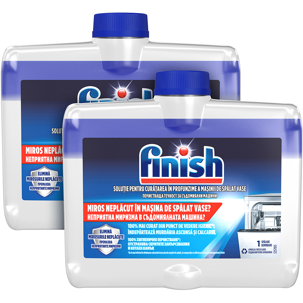 Solutie de curatare masina spalat vase FINISH, 2 x 250ml