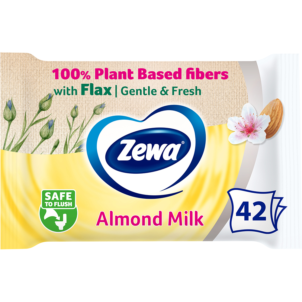 Hartie igienica umeda ZEWA Almond, 42 buc