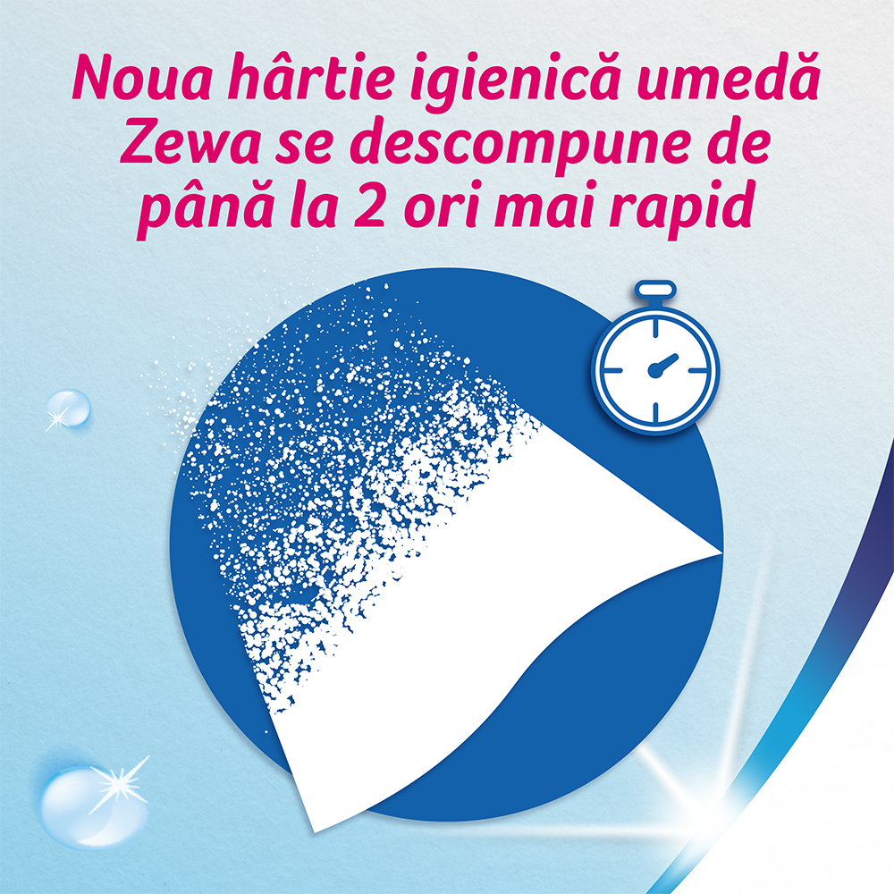 Hartie igienica umeda ZEWA Natural Camomile, 42 bucati