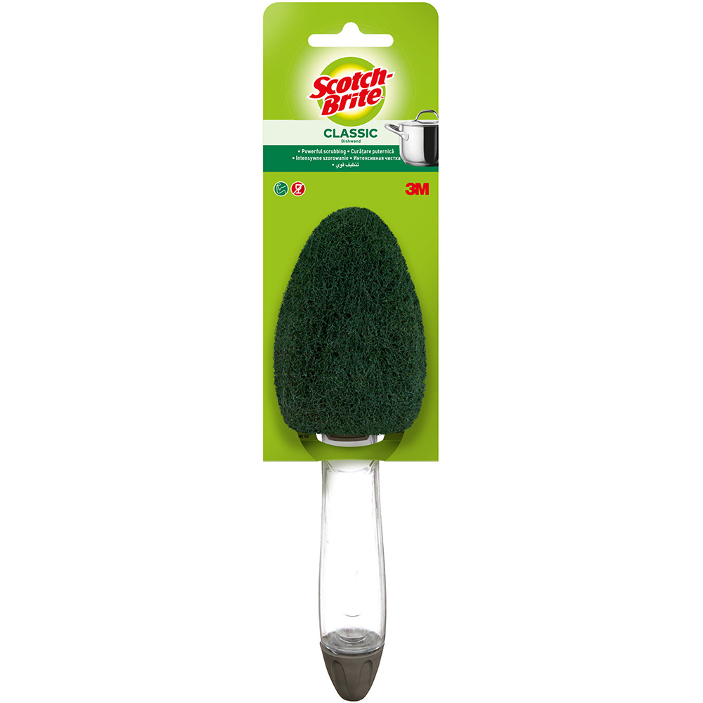 Burete de vase cu rezervor detergent SCOTCH-BRITE Click & Clean MMCC0100, galben-verde