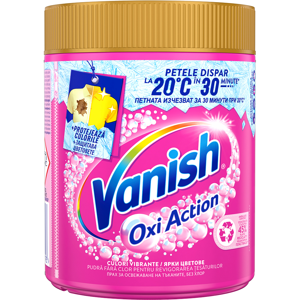 Pudra pentru indepartarea petelor VANISH Oxi Action, haine colorate, 470g