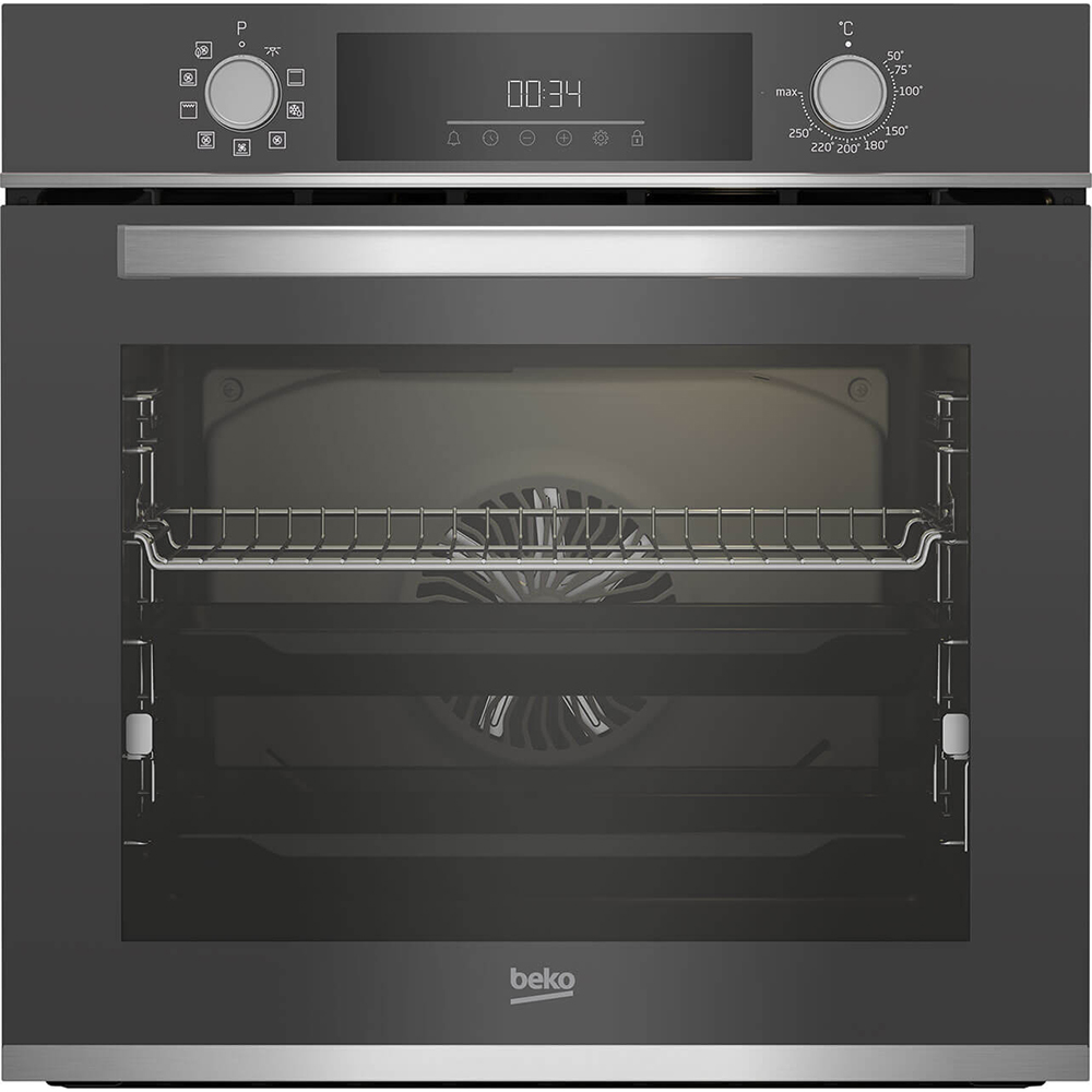 Cuptor incorporabil BEKO BBIM13300ZGCSE, Electric, Autocuratare SteamShine, 72 l, Clasa A+, AeroPerfect, gri inchis