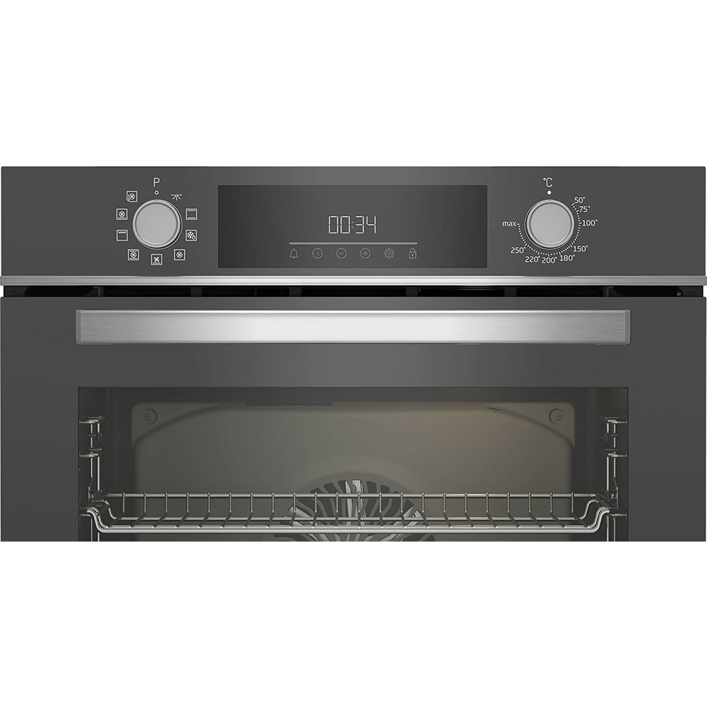 Cuptor incorporabil BEKO BBIM13300ZGCSE, Electric, Autocuratare SteamShine, 72 l, Clasa A+, AeroPerfect, gri inchis