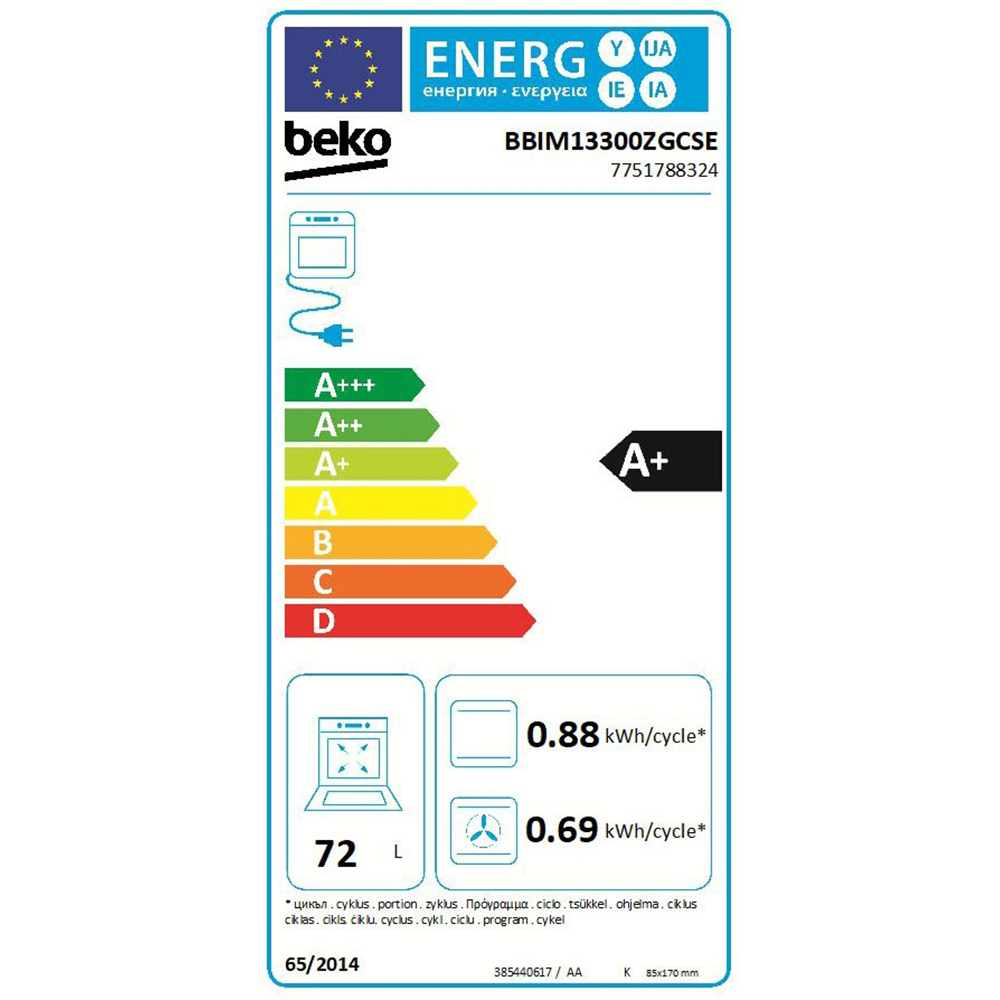 Cuptor incorporabil BEKO BBIM13300ZGCSE, Electric, Autocuratare SteamShine, 72 l, Clasa A+, AeroPerfect, gri inchis