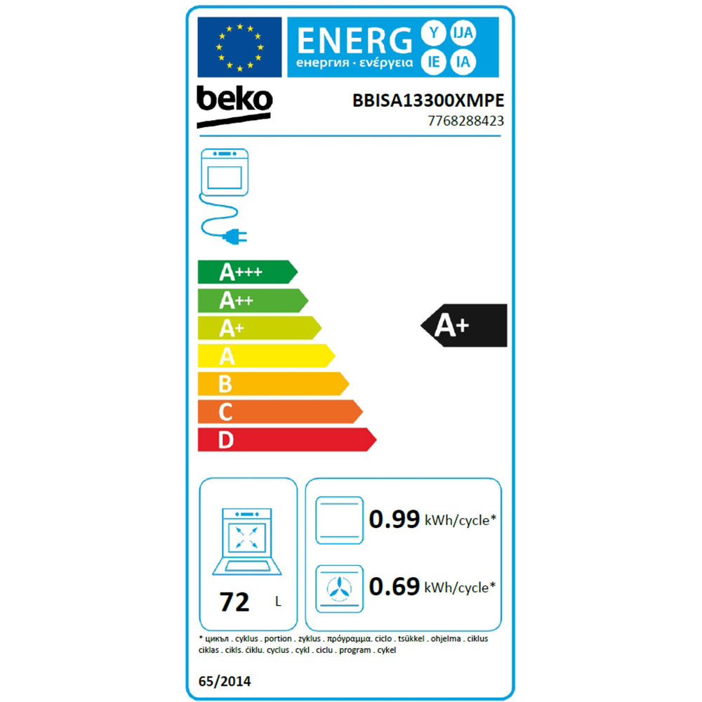 Cuptor incorporabil BEKO BBISA13300XMPE, Electric, Autocuratare pirolitica, 72 l, Clasa A+, AeroPerfect, negru