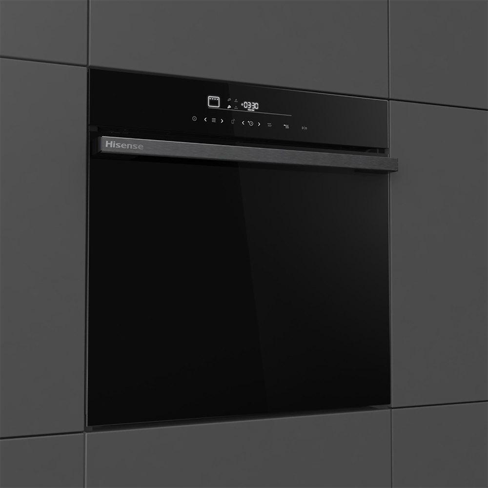 Cuptor incorporabil HISENSE HO66F PIZZACHEF, Electric, Autocuratare pirolitica, 77 l, Clasa A+, Wi-Fi, negru