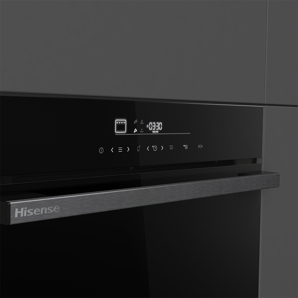 Cuptor incorporabil HISENSE HO66F PIZZACHEF, Electric, Autocuratare pirolitica, 77 l, Clasa A+, Wi-Fi, negru