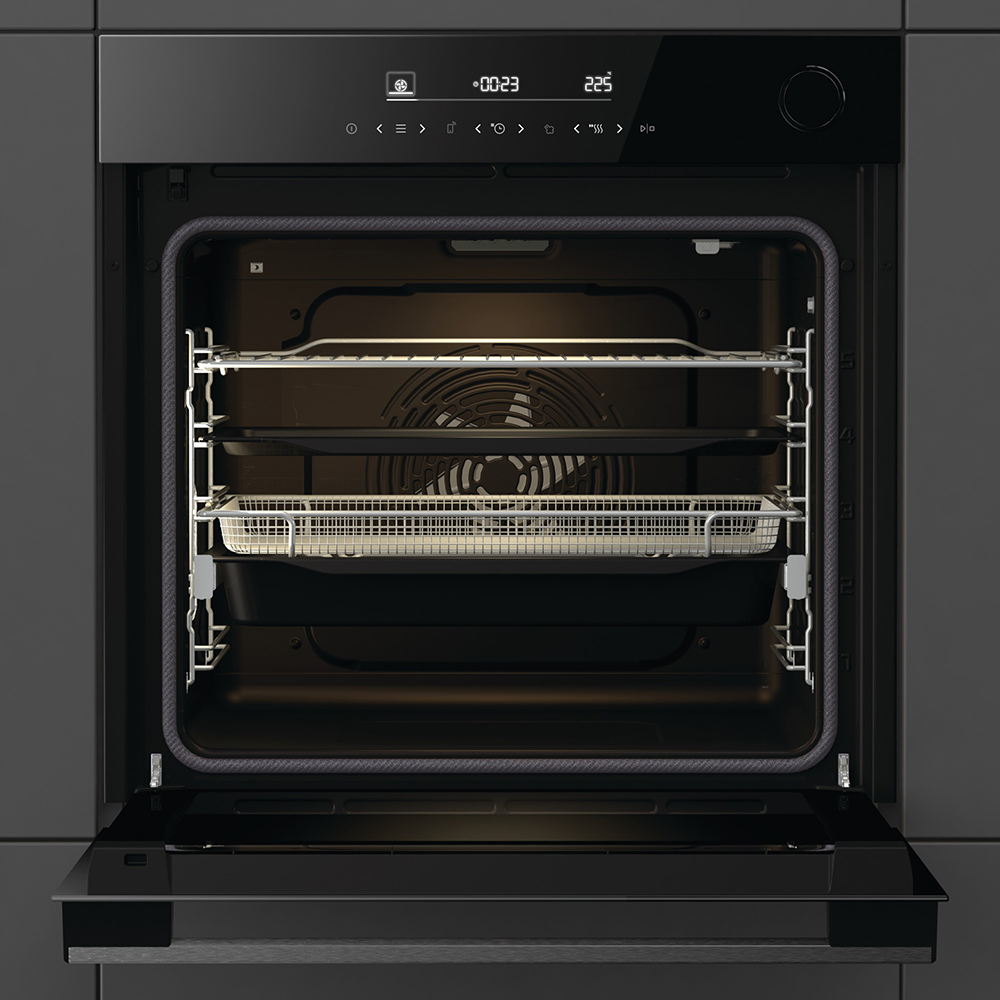 Cuptor incorporabil HISENSE BSA66346PBGWIFI, Electric, Gatire cu abur, Autocuratare pirolitica, 77 l, Clasa A+, Wi-Fi, negru