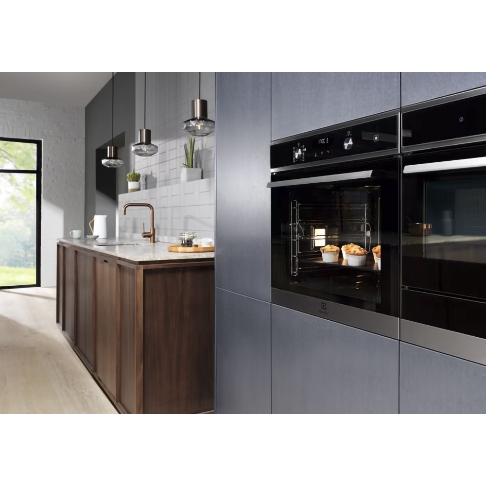 Cuptor incorporabil ELECTROLUX EOD6P77WX, Electric, Gatire cu abur, Autocuratare pirolitica, 72 l, Clasa A+, negru-inox