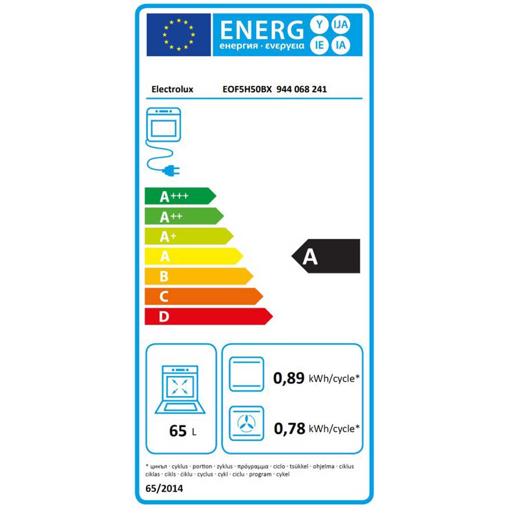Cuptor incorporabil ELECTROLUX SurroundCook EOF5H50BX, Electric, 65 l, Clasa A, inox antiamprenta