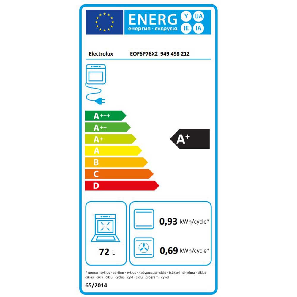 Cuptor incorporabil ELECTROLUX EOF6P76X2, Electric, Autocuratare pirolitica, 72 l, Clasa A+, inox