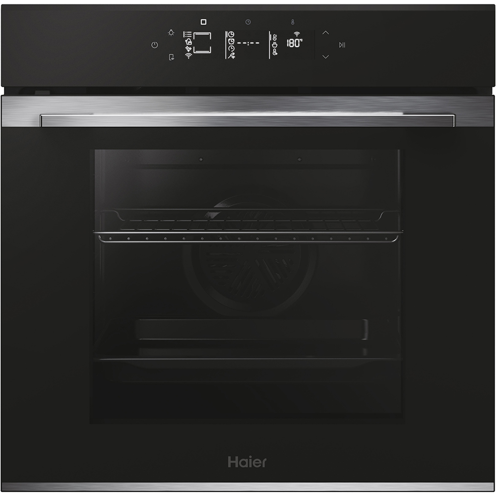 Cuptor incorporabil HAIER H6 ID25G3YTX, Electric, Autocuratare pirolitica + hidrolitica, 78 l, Clasa A++, Wi-Fi, negru