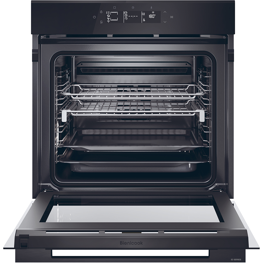 Cuptor incorporabil HAIER H6 ID46G3YTB, Electric, Autocuratare pirolitica si hidrolitica, 78 l, Clasa A++, Wi-Fi, negru
