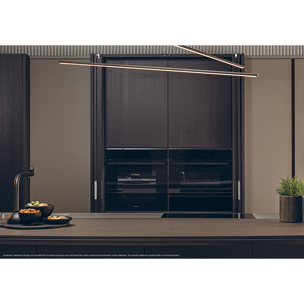 Cuptor incorporabil HAIER H6 ID46G3YTB, Electric, Autocuratare pirolitica si hidrolitica, 78 l, Clasa A++, Wi-Fi, negru
