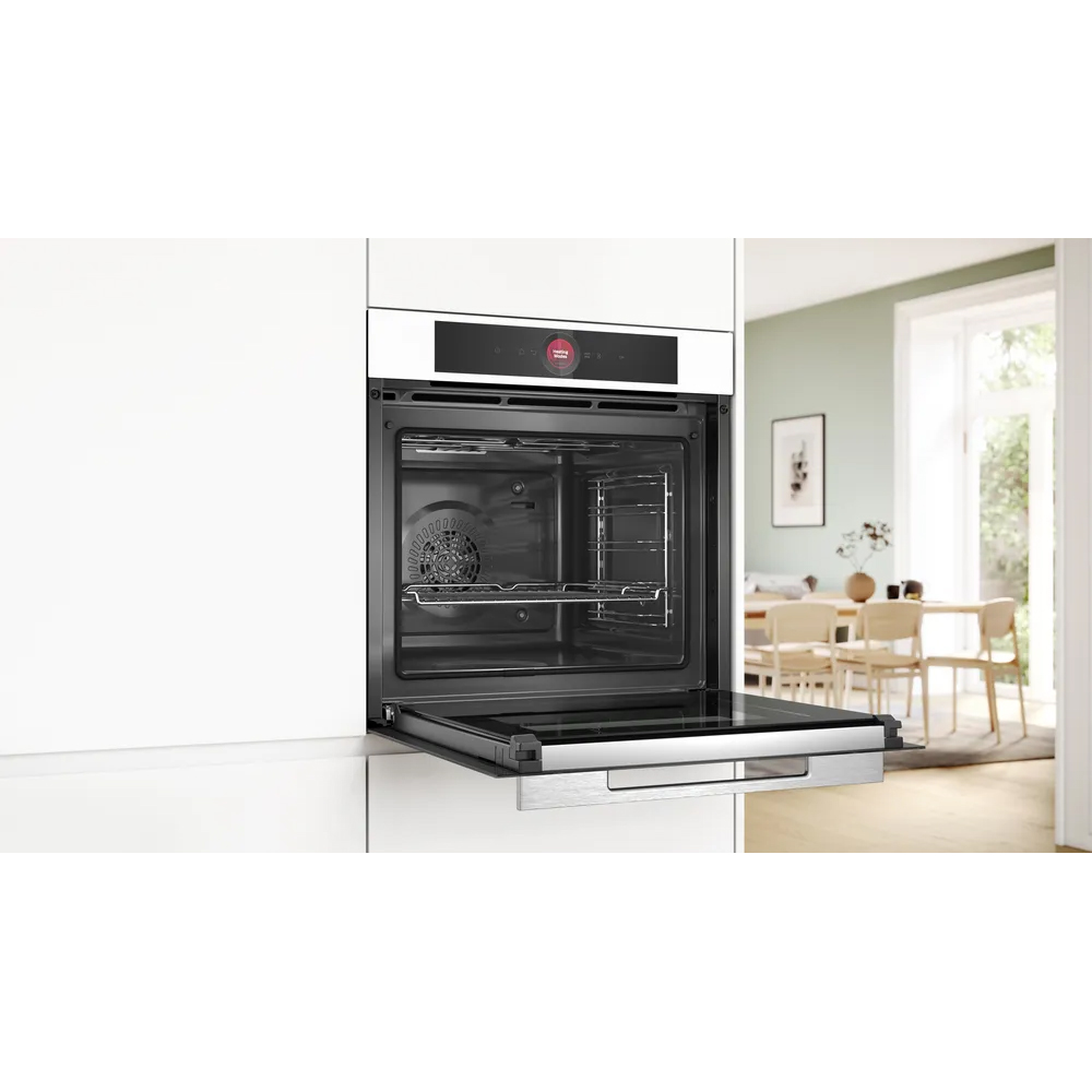 Cuptor incorporabil BOSCH HBG7741W1, Electric, Autocuratare pirolitica, 71 l, Clasa A+, Wi-Fi, alb