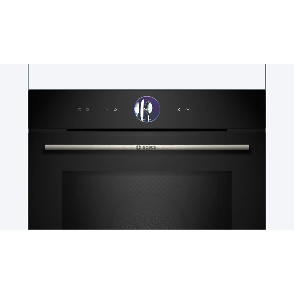 Cuptor incorporabil combi cu microunde BOSCH HMG7361B1, Autocuratare EcoClean, 67 l, negru