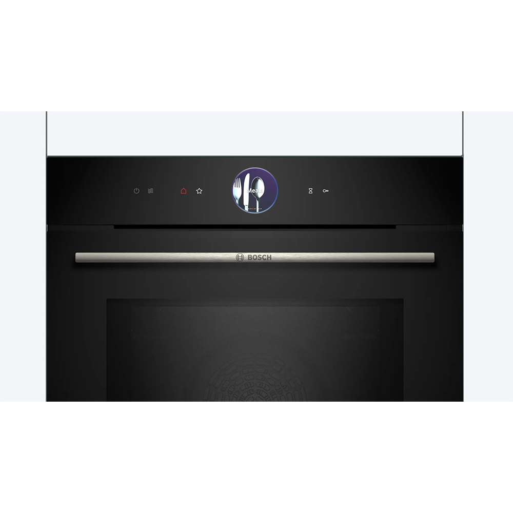 Cuptor incorporabil combi cu microunde BOSCH HMG7764B1, Autocuratare pirolitica, 67 l, negru