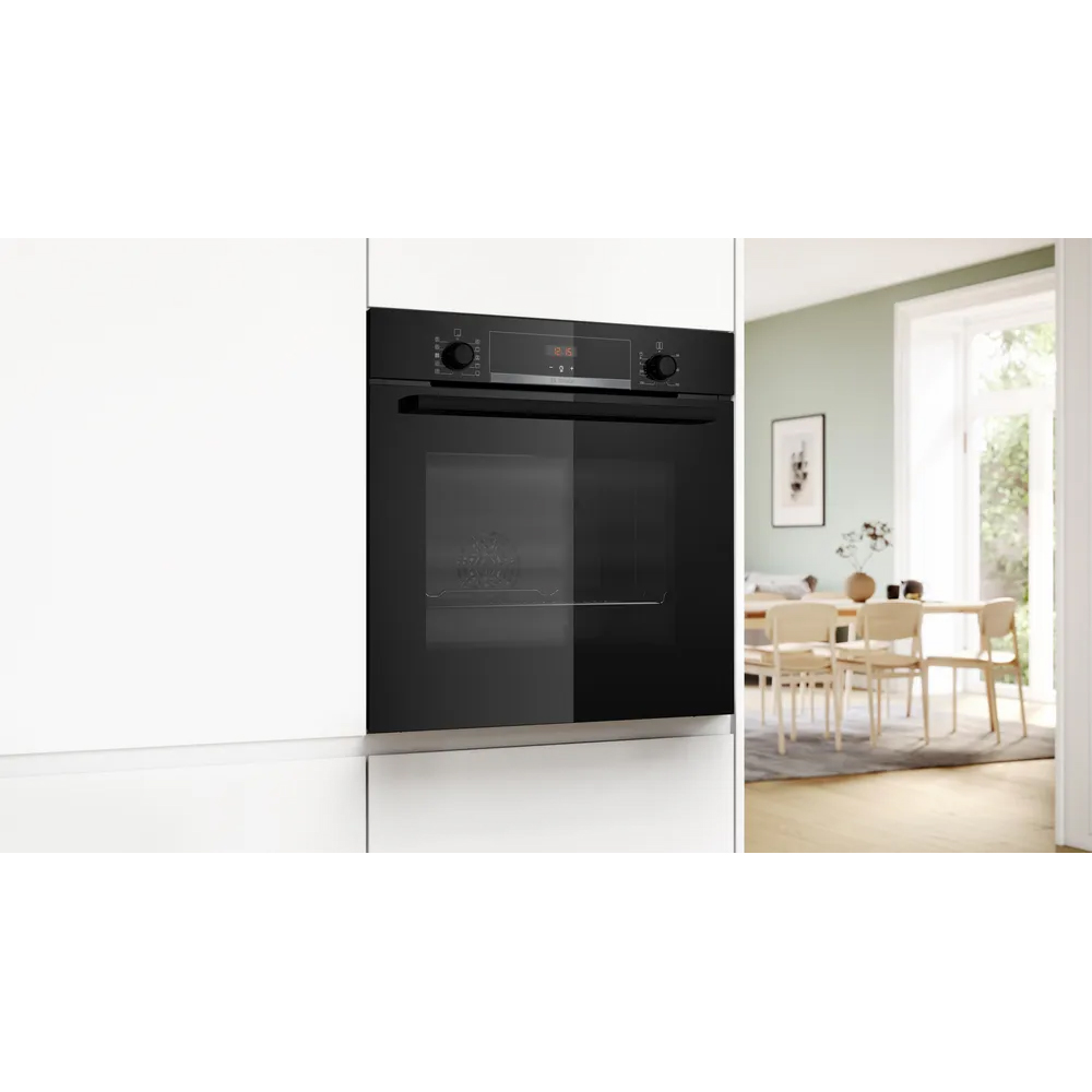 Cuptor incorporabil BOSCH HQA534BB3, Electric, Gatire cu abur, Autocuratare EcoClean, 71 l, Clasa A+, negru