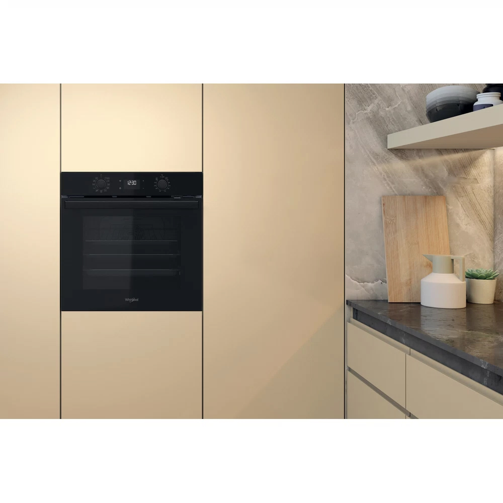 Cuptor incorporabil WHIRLPOOL OMR58HU1B, Electric, Autocuratare hidrolitica, 71 l, Clasa A+, negru
