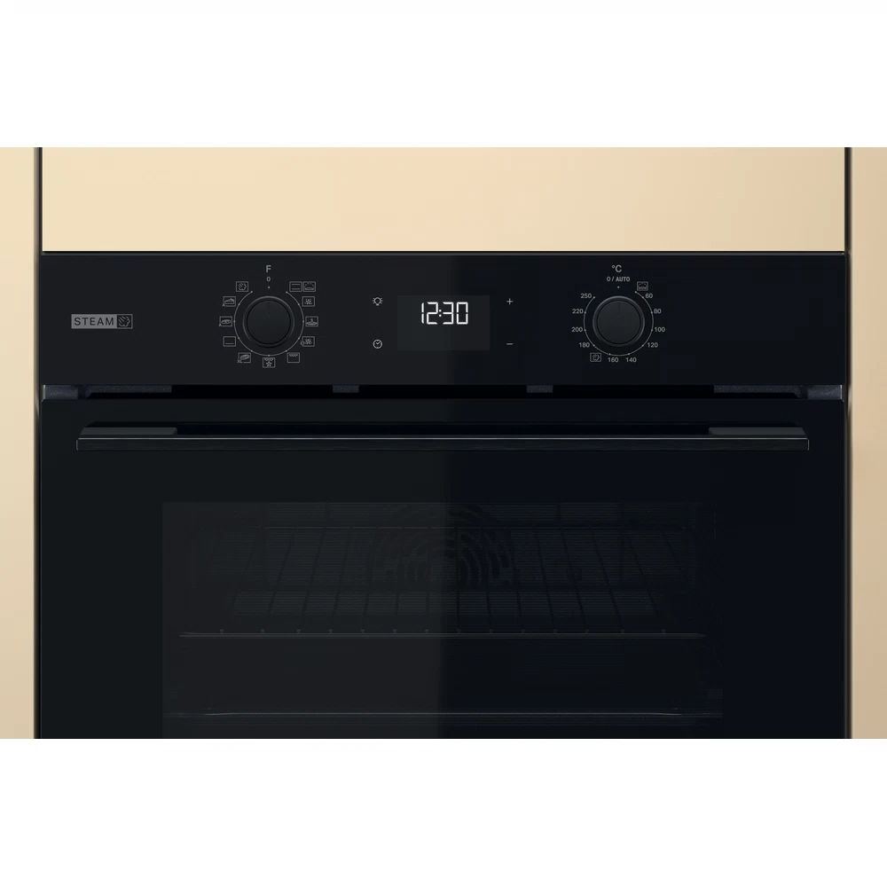 Cuptor incorporabil WHIRLPOOL OMSK58CU1SB, Electric, Gatire cu abur, Autocuratare catalitica, 71 l, Clasa A+, negru