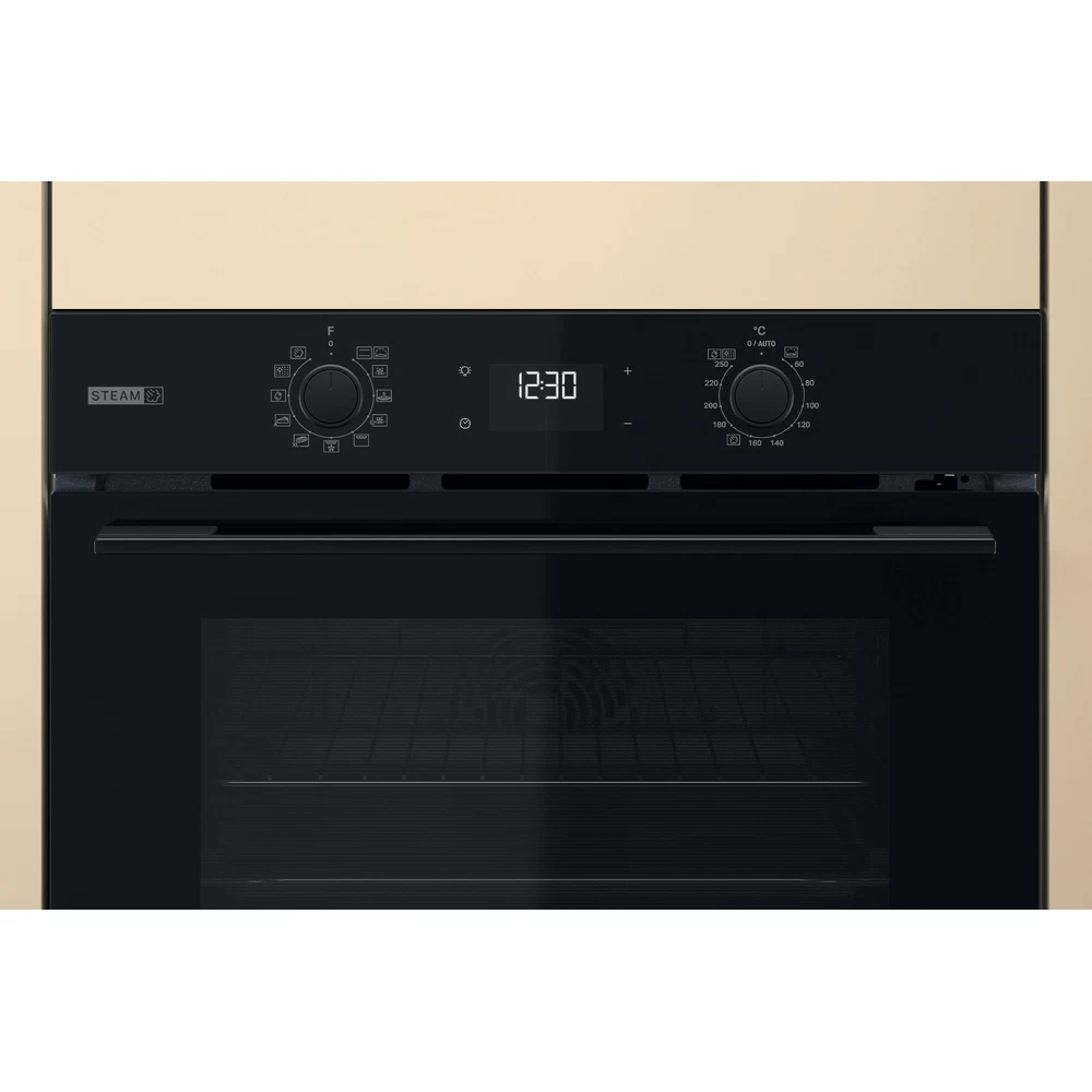 Cuptor incorporabil WHIRLPOOL OMSK58RU1SB, Electric, Gatire cu abur, Autocuratare pirolitica, 71 l, Clasa A+, negru