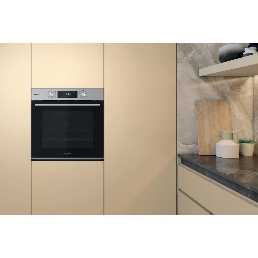 Cuptor incorporabil WHIRLPOOL OMSK58RU1SX, Electric, Gatire cu abur, Autocuratare pirolitica, 71 l, Clasa A+, inox