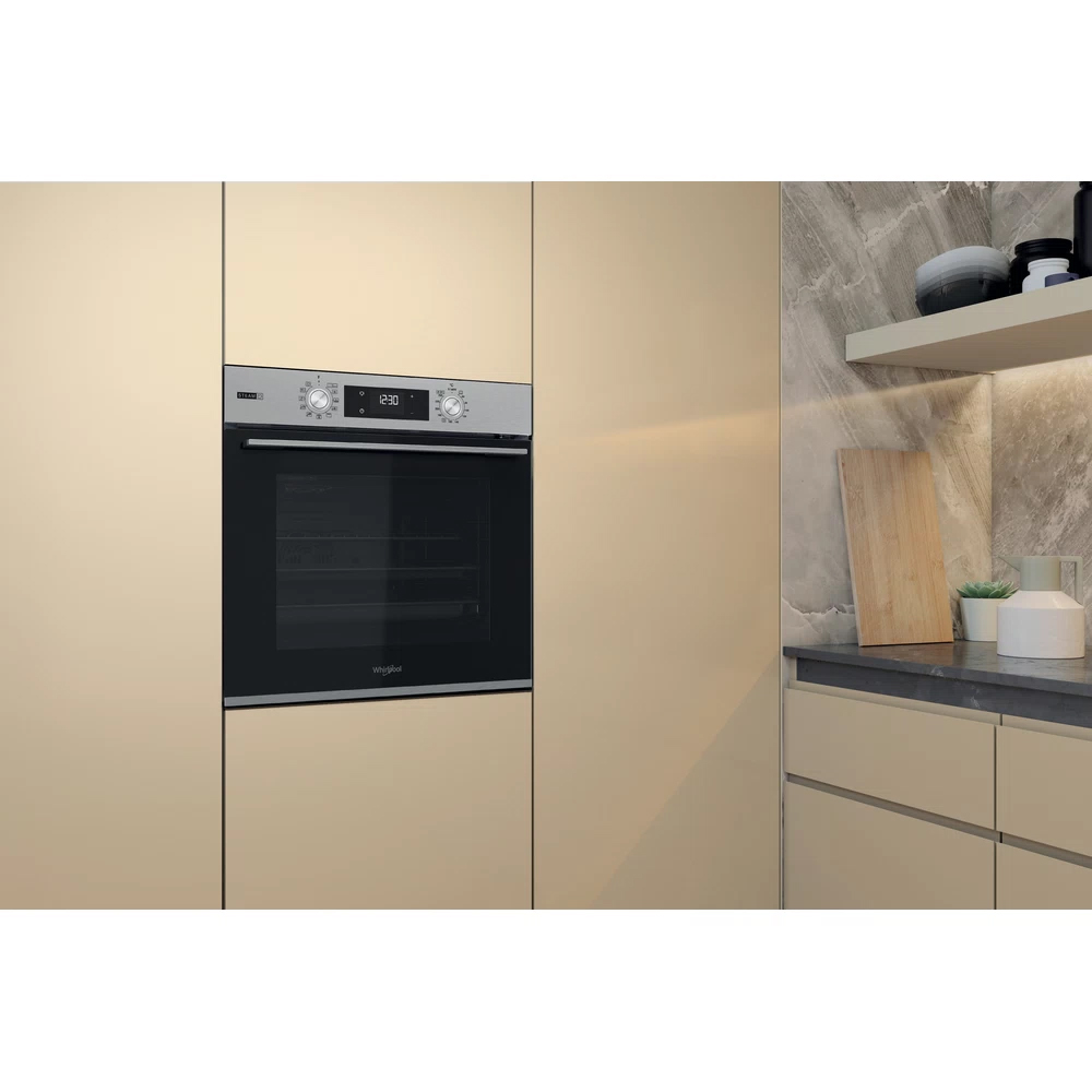 Cuptor incorporabil WHIRLPOOL OMSK58RU1SX, Electric, Gatire cu abur, Autocuratare pirolitica, 71 l, Clasa A+, inox