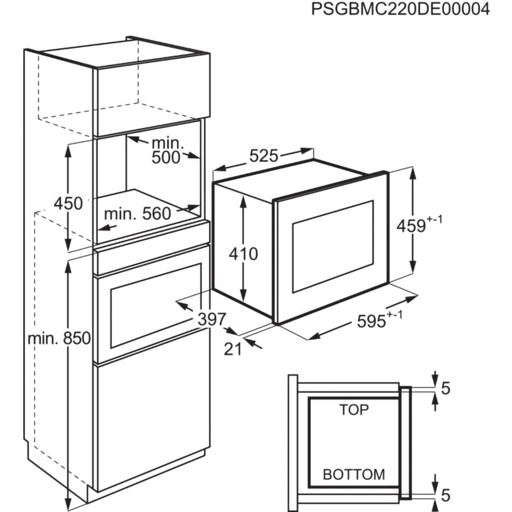 Cuptor cu microunde incorporabil AEG MBE2658DEM, 25l, 900W, Grill, negru-inox