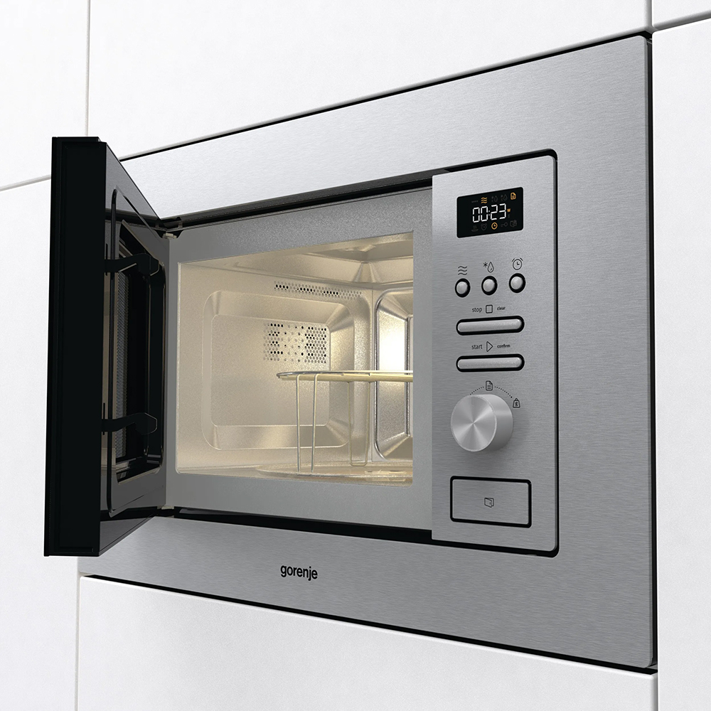 Cuptor cu microunde incorporabil GORENJE BM201AG1X, 20l, 800 W, grill, inox