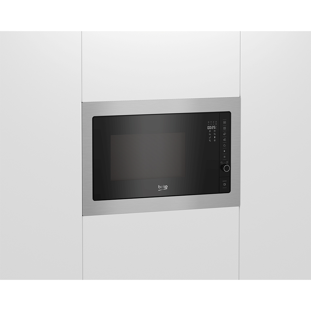 Cuptor cu microunde incorporabil BEKO BMGB25332BG, 25l, 900W, Grill, negru-inox