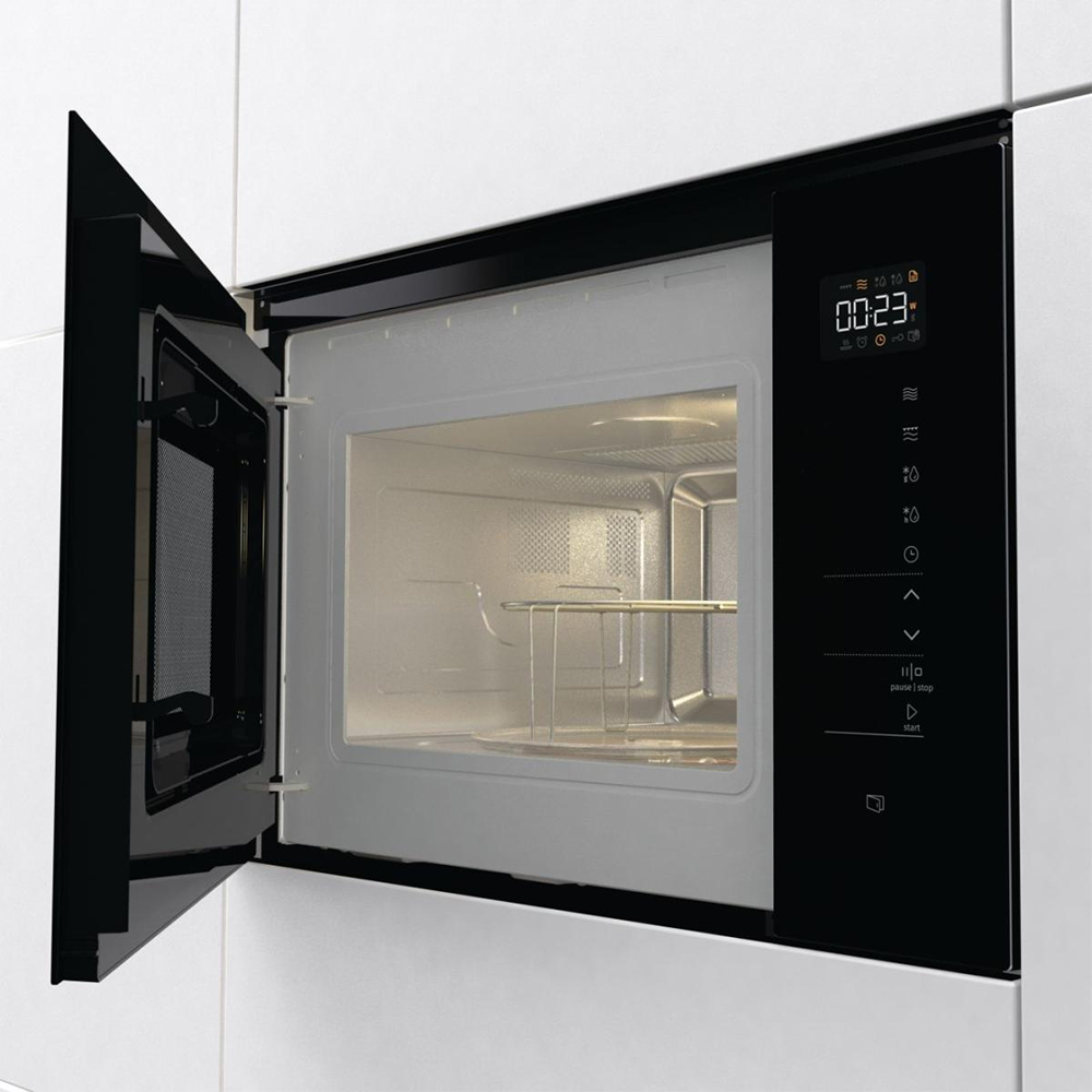 Cuptor cu microunde incorporabil GORENJE BMI251SG3BG, 25l, 900W, Grill, negru