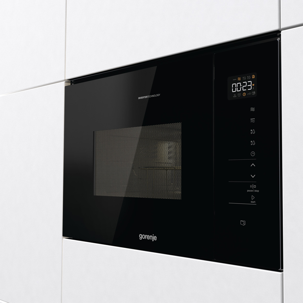 Cuptor cu microunde incorporabil GORENJE BMI251SG3BG, 25l, 900W, Grill, negru