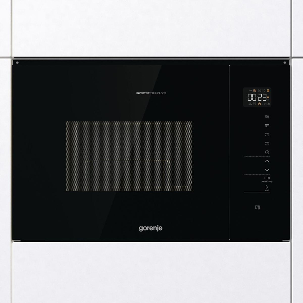 Cuptor cu microunde incorporabil GORENJE BMI251SG3BG, 25l, 900W, Grill, negru
