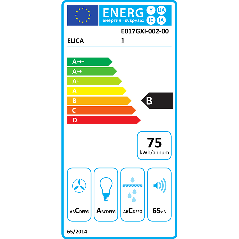 Hota incorporabila ELICA CT23 BL MAT/A/52, 1 motor, 580 m3/h, L 52 cm, negru