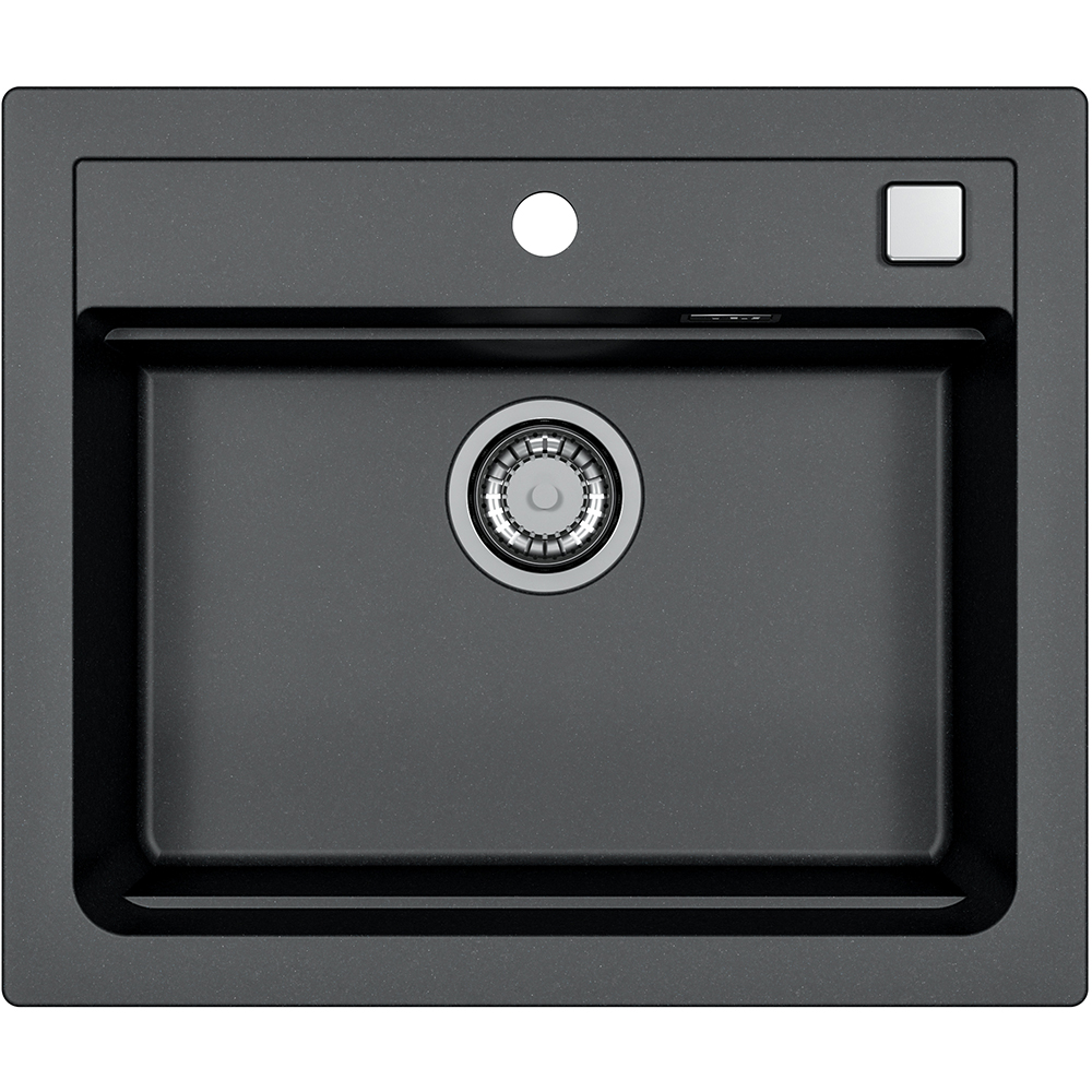Pachet chiuveta ALVEUS Atrox 30 G91, 1 cuva, compozit granit + baterie Primrose G91, negru